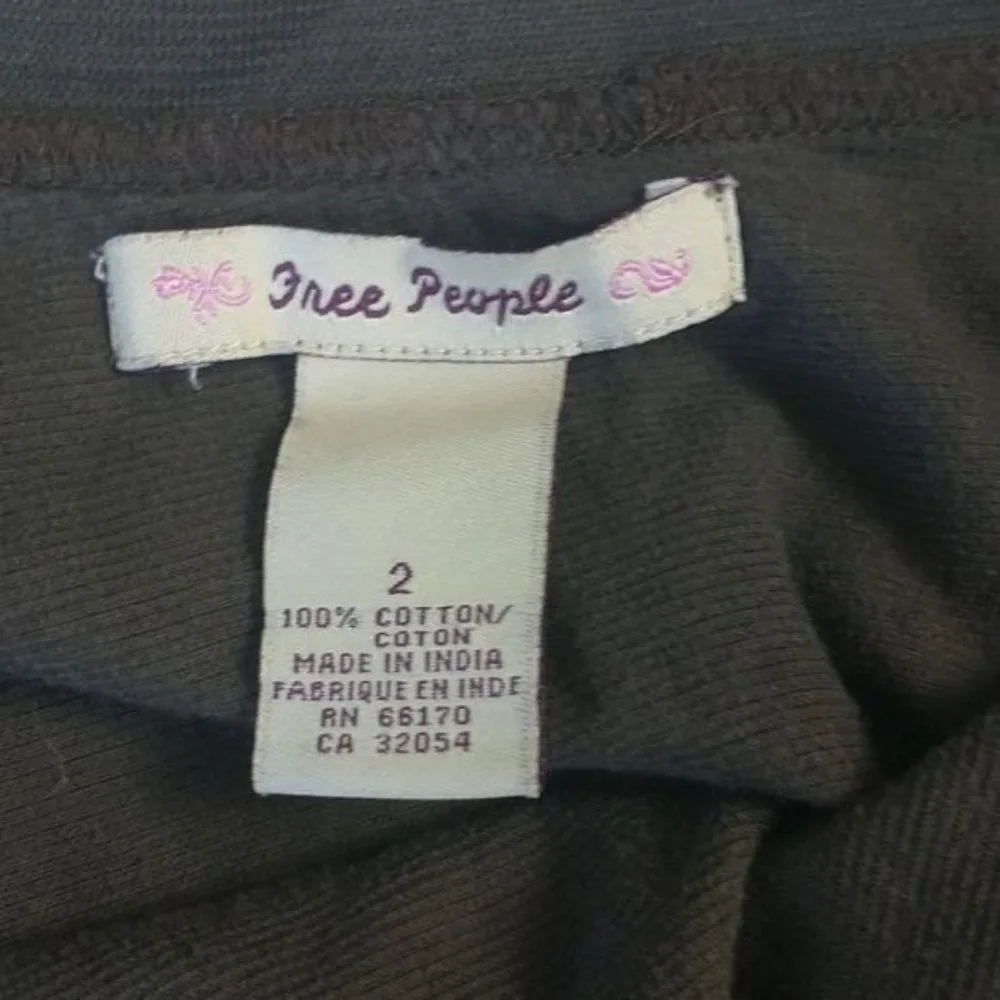 Free People Brown Corduroy Embroidered Skirt Size 2 - Picture 8 of 9